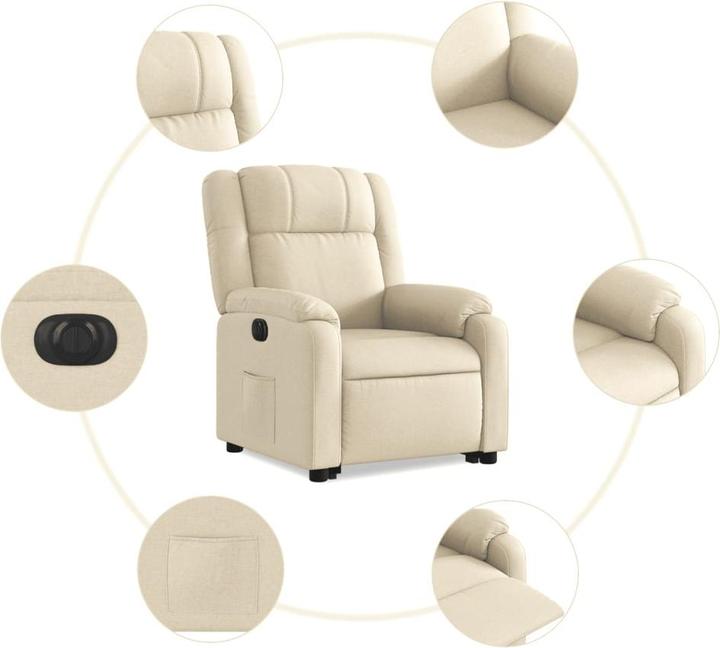 Produktbild VidaXL Relaxsessel mit Aufstehhilfe Elektrisch Fernsehsessel Sessel Creme Stoff