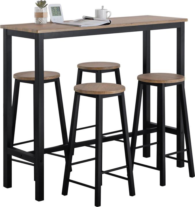 Image du produit SoBuy Table de bar avec 4 chaises (120 x 100 x 40 cm)