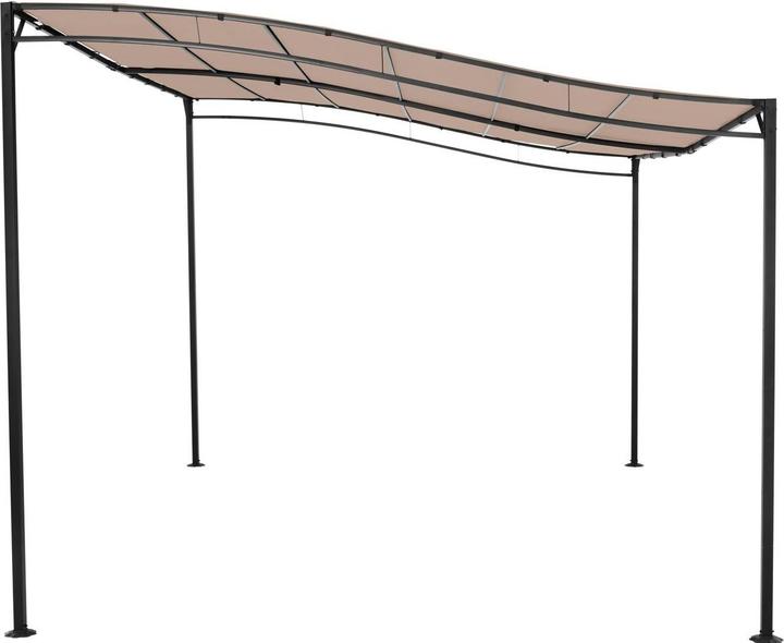 Produktbild Uniprodo Pavillon Anbaupavillon Terrasse Pergola Vordach freistehend beige 3 x 4 m (300 cm, 408 cm)
