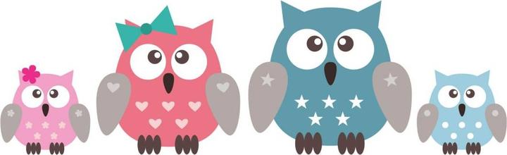 Image du produit Trenddeko Famille Hibou (60 x 20 cm)