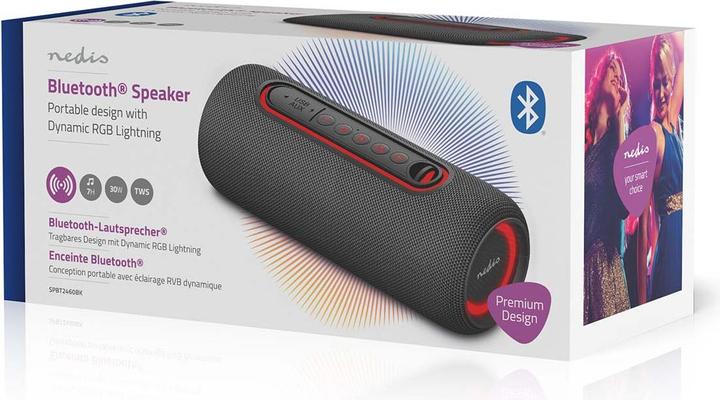 Actual product image Nedis Bluetooth speaker - max. battery life: 4 hours - Handheld - 30 W - Stereo - Built-in (4 h, Battery operated)
