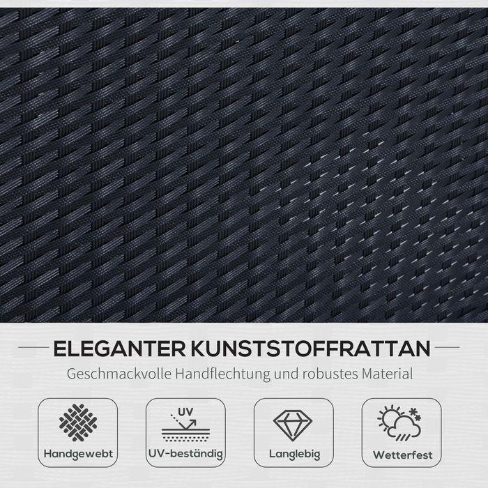 Produktbild Swisshandel24 Sitzgarnitur für 7 Personen Sitzgruppe Gartenset Gartenmöbel Set, Polyrattan, Schwarz+Cremeweiss