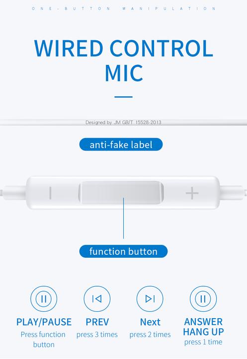 Immagine prodotto Joyroom Cuffie in-ear da 3,5 mm con cavo (Cablato)