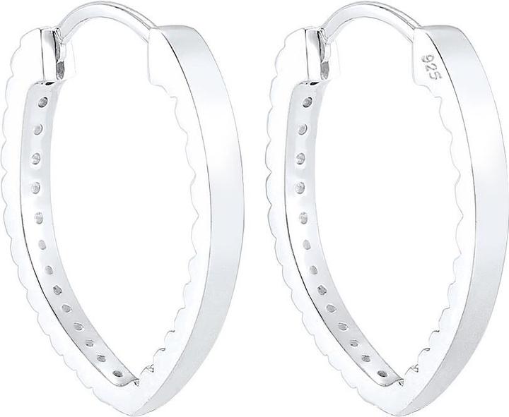 Image du produit Elli Boucles d'oreilles Créole Ovale Cristaux Zirconia 925 Argent (Zircone, Argent sterling 925)