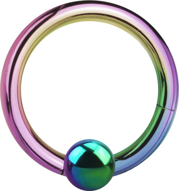 Star Piercing Micro Segmentring klappbar farbig mit Kugel (ohne Messing, Chirurgenstahl 316L)