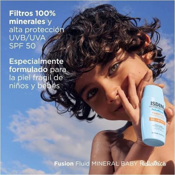 Actual product image Isdin Mineral Baby Fusion Fluid SPF50 (Suntan cream, SPF 50, 50 ml)