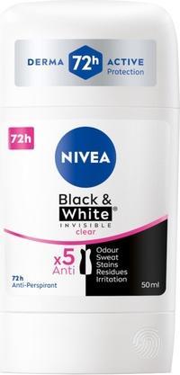 NIVEA Niveaack&White Invisible Clear Antiperspirant Stick 50Ml (Stick, 50 ml)