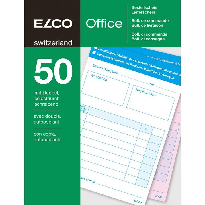 Produktbild Elco Durchschreibeblock Lieferschein/Bestellellung A6 4-sprachig 50Blatt (50 x)