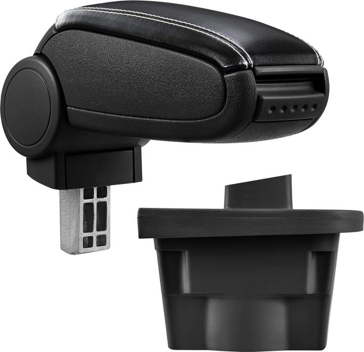 Actual product image Pro-Tec Centre armrest Opel Astra J with storage compartment imitation leather black with white stitching