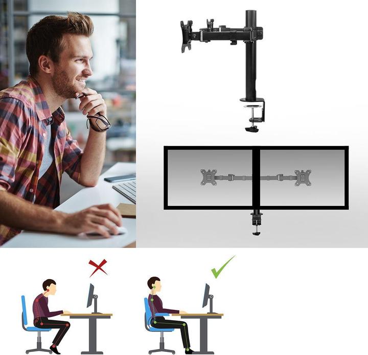 Produktbild Monitor Desk Mount, 2 screens up to 32ö and 12 kg (Tisch, 32")
