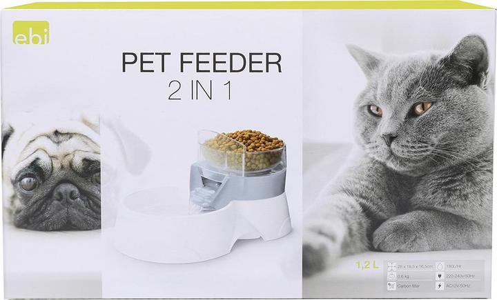 Actual product image EBI Pet Feeder 2in1 gray (1.20 l)