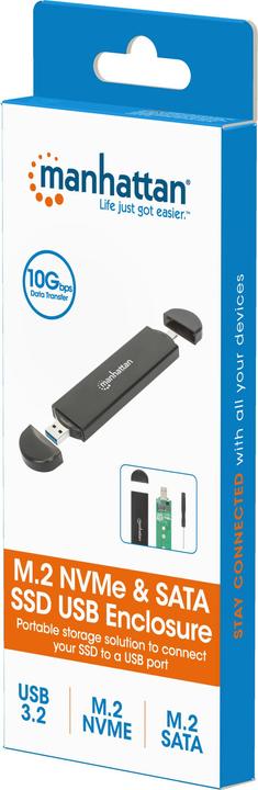 Produktbild Manhattan M.2 NVMe und SATA SSD USB-Festplattengehäuse (M.2)