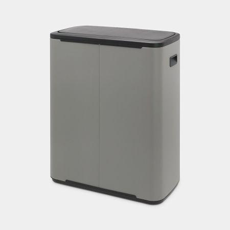 Actual product image Brabantia Bo Touch Bin 60 litre recycling bin, Mineral Concrete Grey (60 l)