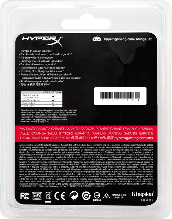 Actual product image HyperX Savage (256 GB)