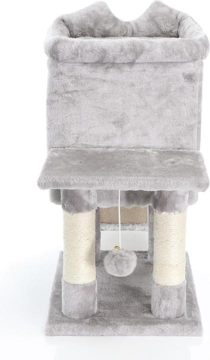 Actual product image Fudajo Cat Tree Light Grey Scratching Tree 60cm High Climbing Tree with House Sisal Scratch Post (60 cm, Light grey)
