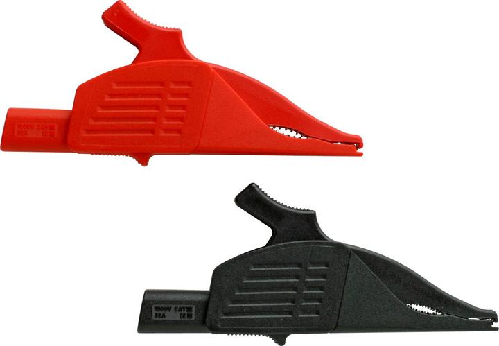 Actual product image Benning TA 1 Crocodile clips (2-part, plug-in technology 4 mm, measurement circuit category Cat III. Max. (Microphone Clip)