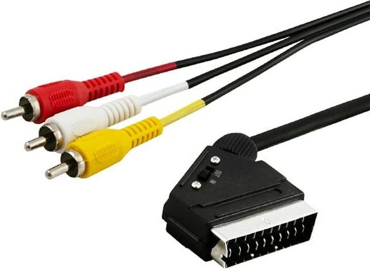 Actual product image Savio CL-133 SCART Cable SCART (21-pin) 3 x RCA Multicolor (2 m)