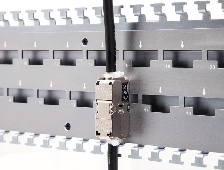 Actual product image Delock 19" cable support rail for network cable connectors with