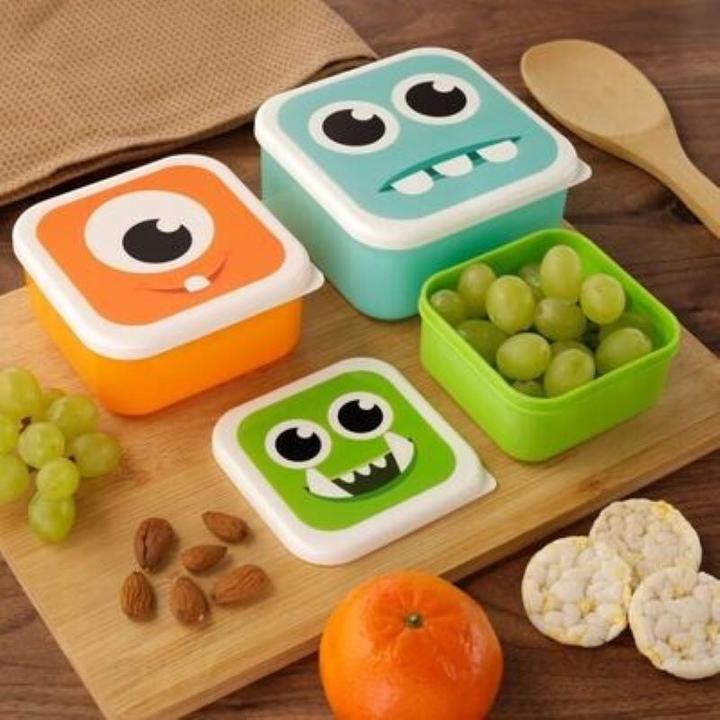 Produktbild Puckator Znüniböxli (3er Set) BPA-frei Zvieriböxli, Lunchböxli, Brotboxen Monstarz Monster Motiv