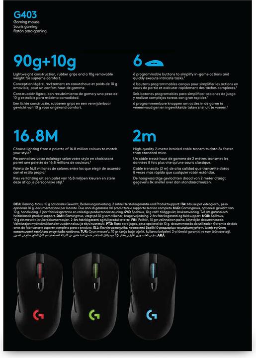 Actual product image Logitech G G403 Hero (Cable)