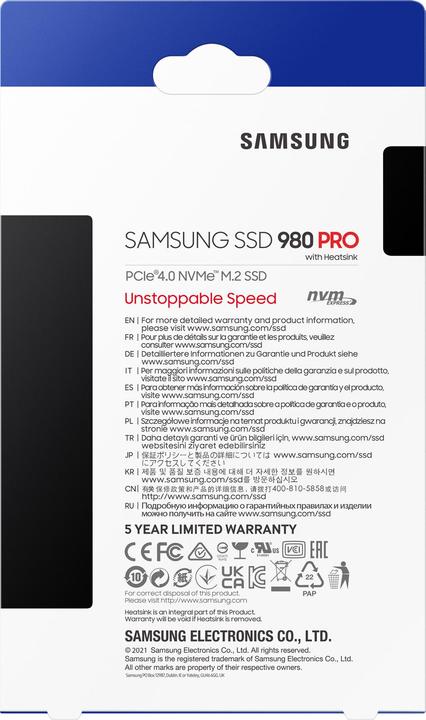 Actual product image Samsung 980 Pro with Heatsink (1000 GB, M.2 2280)