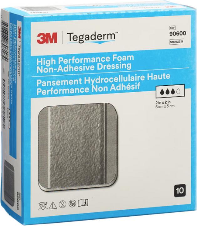 Actual product image 3M Tegaderm High Performance Foam Schaumkompresse 5.1x5.1cm non adhäsiv 10 Stk (Foam)