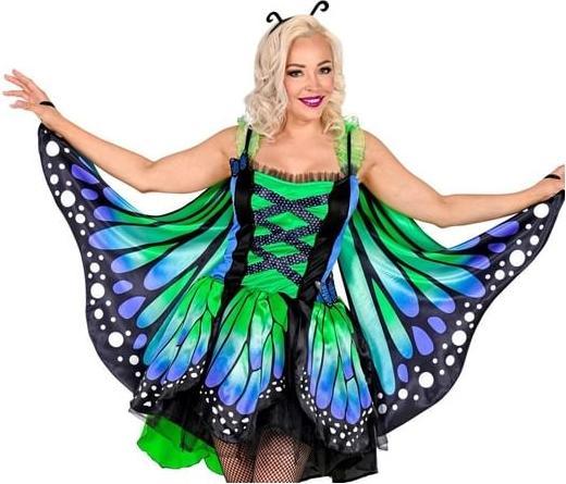 Actual product image Widmann Butterfly costume for ladies green-blue (M)