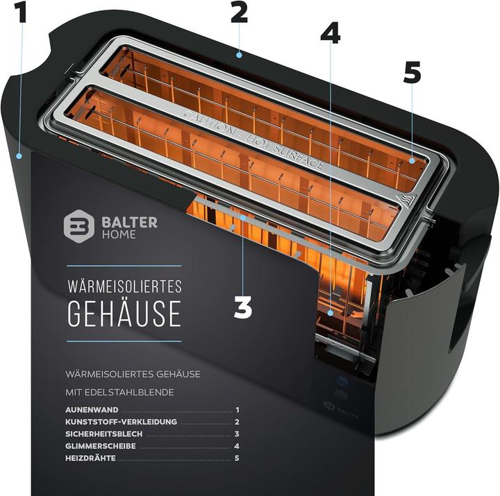 Image du produit Balter Toaster mit Langschlitz und LCD-Anzeige