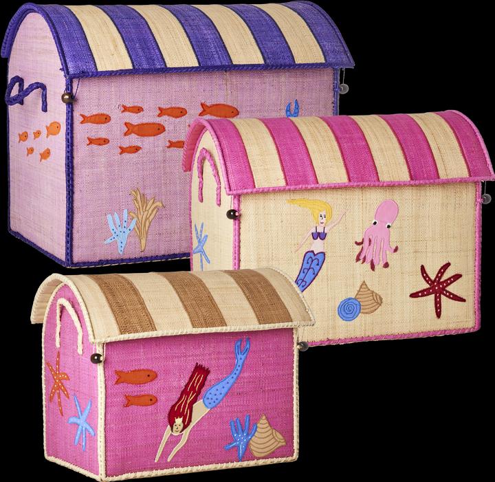 Image du produit Rice Baskets Raffia Toy - Thème Mermaid - Lot de 3