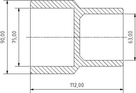 Immagine prodotto Poolomio Manicotto riduttore in PVC 90/75 x 63