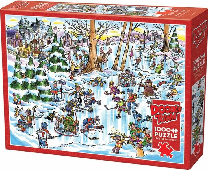 Produktbild Cobble Hill Puzzle 1000 Teile DoodleTown: Hockey Town (1000 Teile)