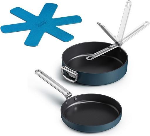Produktbild Joseph Joseph Space Bratpfanne klappbare Griffe 2er Set mit Pfannenschutz (28 cm, Bratpfanne, Aluminium)