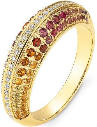 Breuning RING - E.RHODOLITH/Brill. 0,154 Ct. H/si (53, 750/18 K Gold)