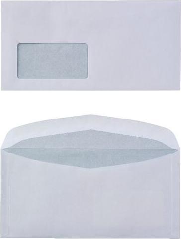 Actual product image Viking Envelopes With window C6/5 229 mm x 114 mm Gummed White 80 g/m² (229 x 114 mm, 1000 x)