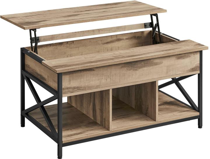 Vasagle Couchtisch hellbraun 95,0 x 60,0 x 48,0 / 62,0 cm