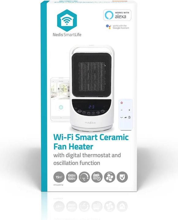 Produktbild Nedis SmartLife Keramik-PTC-Heizlüfter | Wi-Fi | 1500 W | 2 Wärmeeinstellungen | Oszillation | Anzei (1500 W)