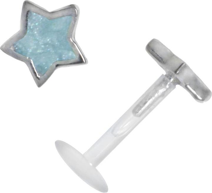Bijouteria Piercing für Lippe/Tragus (Bioplast, Silber 925, Email)