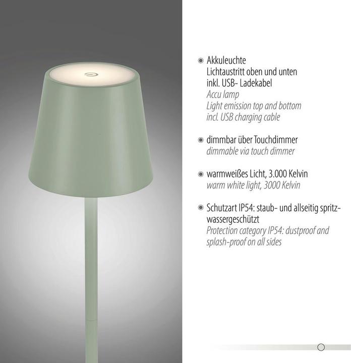 Actual product image Selltec LED table lamp rechargeable battery (320 lm)