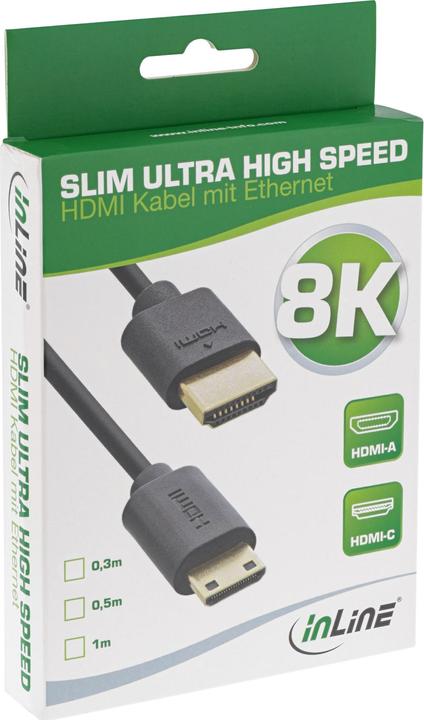 Produktbild InLine Slim Ultra High Speed HDMI Kabel (0.50 m, HDMI)