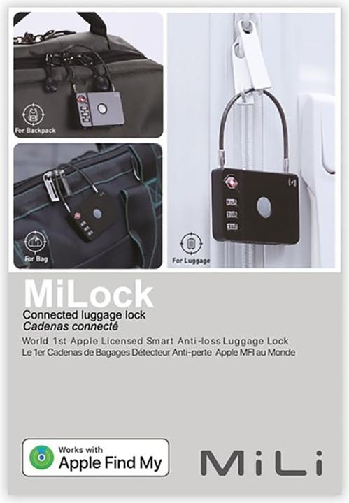 Immagine prodotto Mili MiLock, cercatore e bloccatore di bagagli (iOS, iPadOS, Apple)