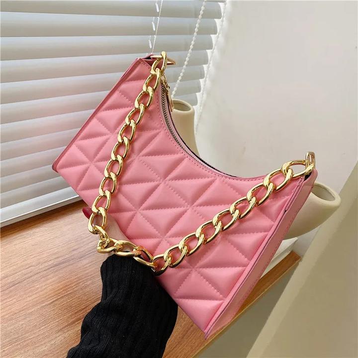 Produktbild Only-Bags.Store Diamantmuster Umhängetasche PU-Leder Solide Farbe Nische Kette Handtasche Mode Unterarm