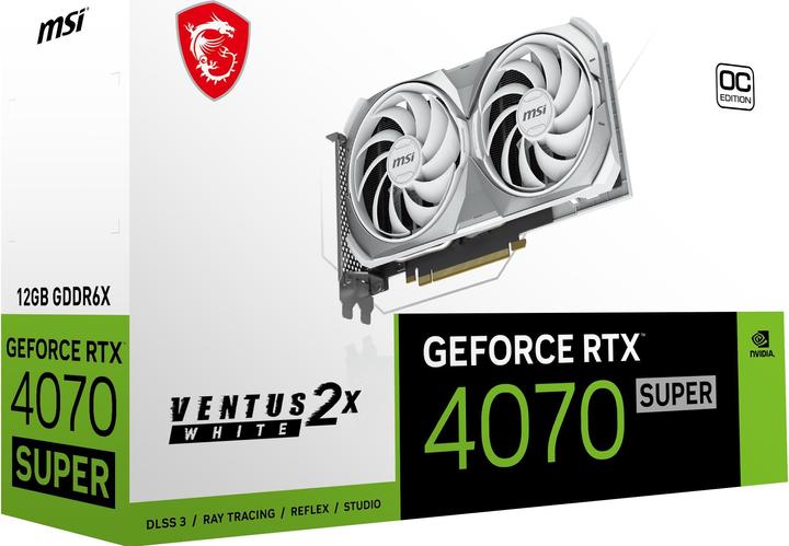Productafbeelding MSI GeForce RTX 4070 SUPER 12G VENTUS 2X WIT OC (12 GB)