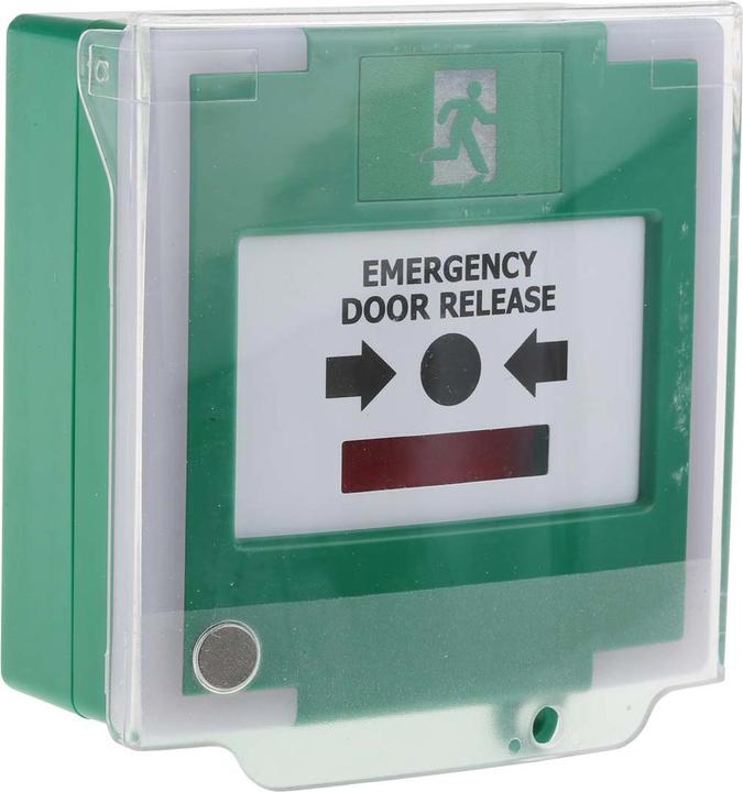 Actual product image Rs Pro Green Manual call point for emergency exit release, knob, call point for emergency shutdown, D 25 mm