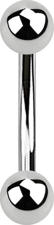 Star Piercing Banane silber mit zwei Kugeln (ohne Messing, Chirurgenstahl 316L)