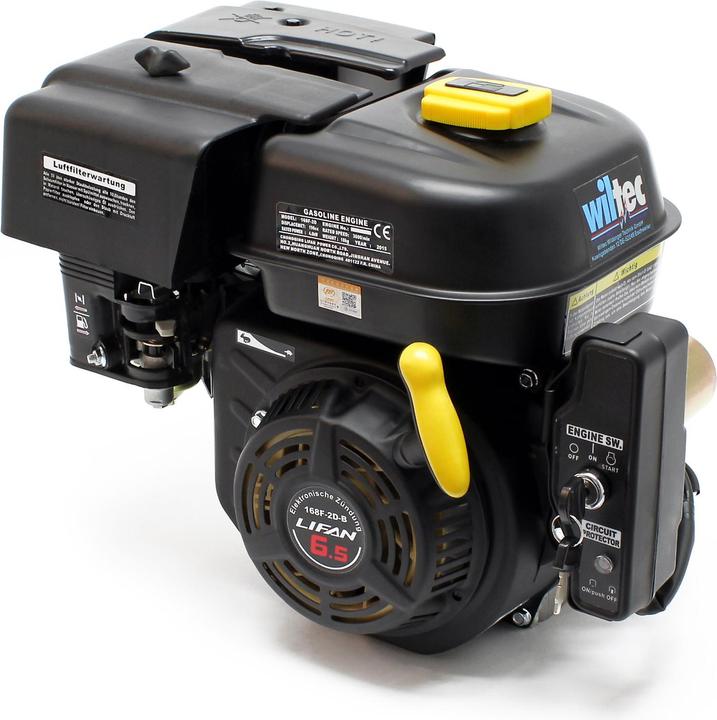 Immagine prodotto Wiltec LIFAN 168 Motore essenza 4,8kW (6,5CV) 4-tempi 20mm Monocilindro con motore elettrico 12V