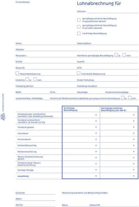 Actual product image Avery Payroll accounting for marginal employees (50 x)