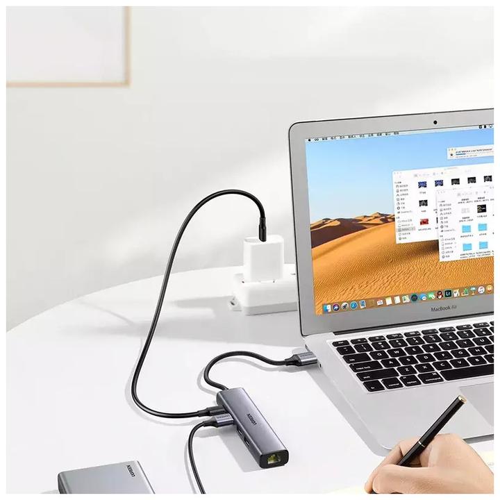 Produktbild Ugreen Gigabit Ethernet Adapter Hub mit USB PD (USB-C, 4 Ports)