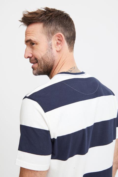 Actual product image FQ1924 FQTom SS stripe tee w logo print 21900645 (M)