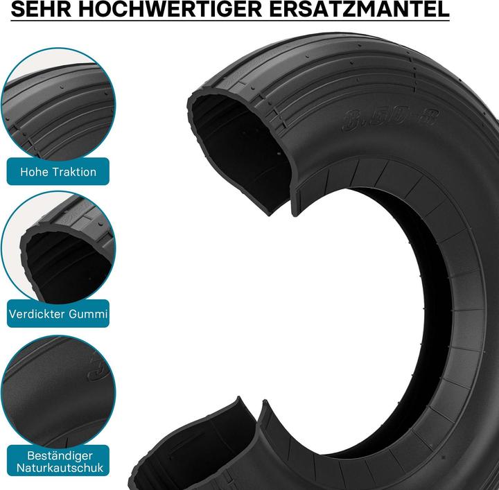 Actual product image Wiltec Wheelbarrow Tyre for pneumatic wheels 350x100 3.50-8