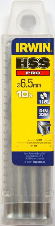 Actual product image Irwin Drill for metal HSS PRO 6.5 x 63/101 mm (6.5 mm)